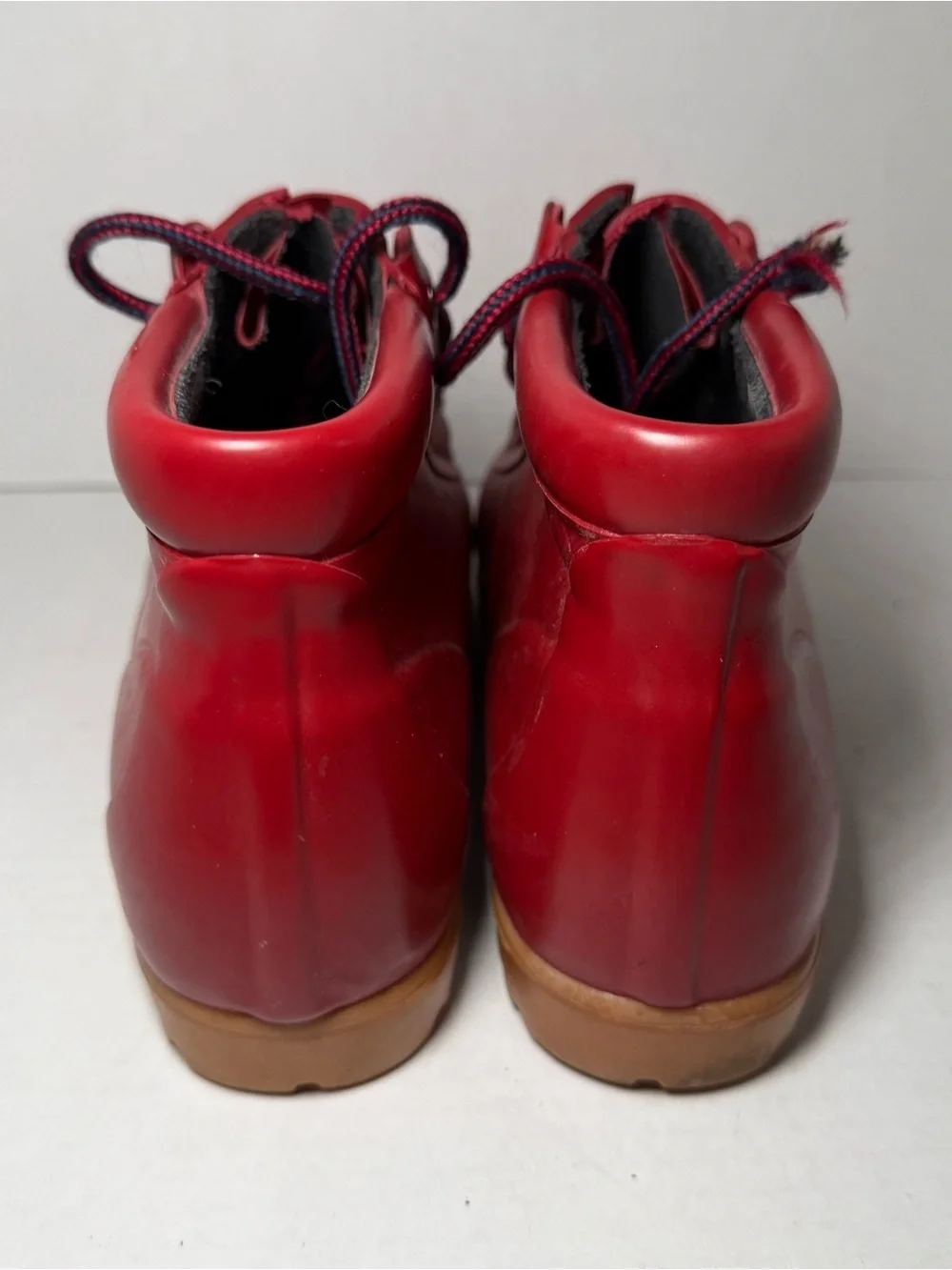 Vintage Lands End Red Rain Duck Outdoor Boots Size Women’s 9
